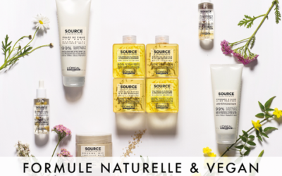 SOURCE ESSENTIELLE L’OREAL,  LA 1ERE GAMME 100% VEGAN.